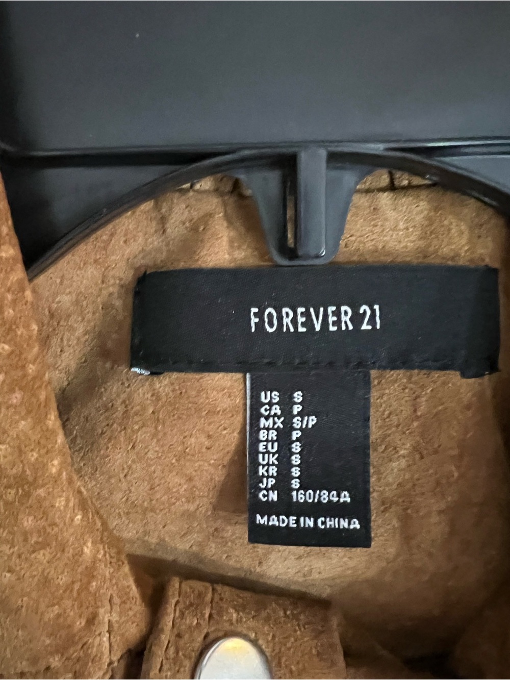Forever 21 Suede Moto Jacket - Cognac Brown - Picture 4 of 6